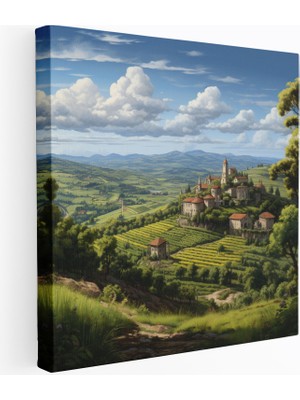 Popcas Rönesans Kırsal Manzara Kanvas Tablo