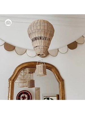 Rattan Balon Çocuk Odası Duvar Dekoru & Bohem Bebek Odası Duvar Süslemesi