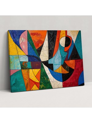 Popcas Dinamik Kompozisyon Üst Üste Binmiş Şekiller Pablo Picasso Duvar Sanatı