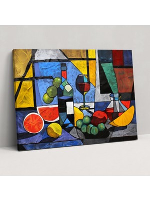 Popcas Cesur Kübist Natürmort Kanvas Tablo Pablo Picasso Duvar Sanatı Ev Dekorasyonu