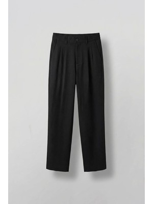 Erkek Baggy Fit Beli Lastikli Pantolon Siyah