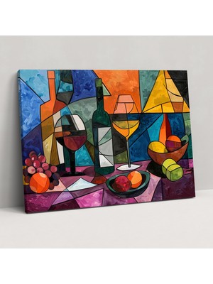 Popcas Pablo Picasso Kübizm Natürmort Kanvas Tablo Duvar Sanatı Duvar Dekorasyonu