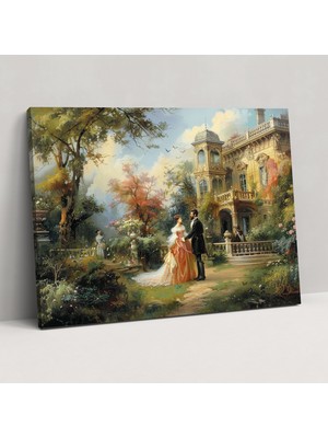 Popcas Rokoko Tarzı Kanvas Tablo Duvar Sanatı Duvar Dekorasyonu