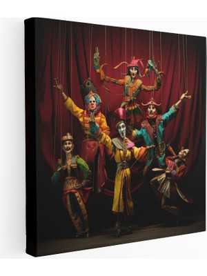 Popcas Dans Eden Kuklalar Dekoratif Tablo / Duvar Sanatı / Kanvas Duvar Tablosu