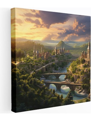 Popcas Rönesans Manzara Kanvas Tablo Duvar Sanatı