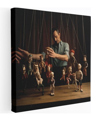 Popcas Kukla Duvar Dekorasyonu Kanvas Tablo Puppeteer Duvar Sanatı