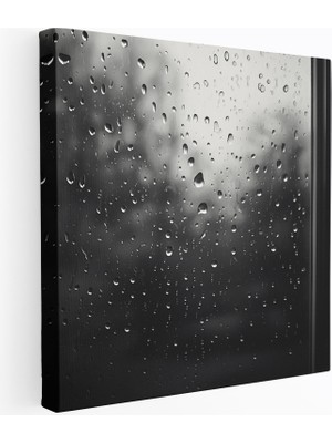 Popcas Huzur Pencere Camı Yağmurlu Pencere Kanvas Tablo
