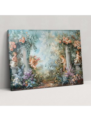 Popcas Rokoko Tarzı Dekoratif Tablo / Duvar Sanatı / Kanvas Duvar Tablosu