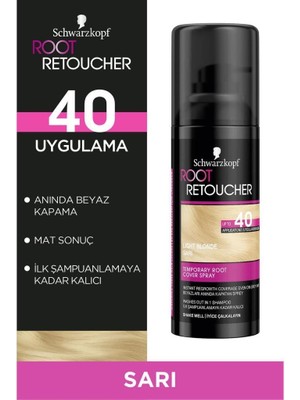 Schwarzkopf Root Retoucher Sarı Beyazları Anında Kapatan Sprey Boya 120 ml Mat Sonuç