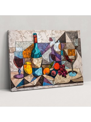 Popcas Kübist Natürmort Duvar Sanatı Kanvas Tablo