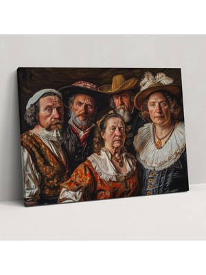 Popcas Rembrandt Tarzı Dekoratif Tablo Kanvas Ev Için Tasarım