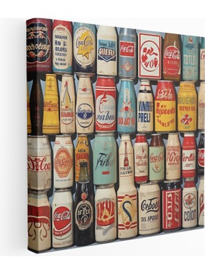 Popcas Retro Soda Ilanı Kanvas Tablo