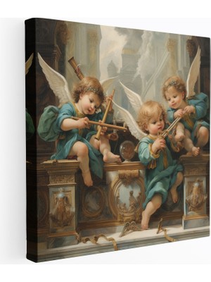 Popcas Rönesans Kanvas Tablo Melekler Temalı Fresk Boyama