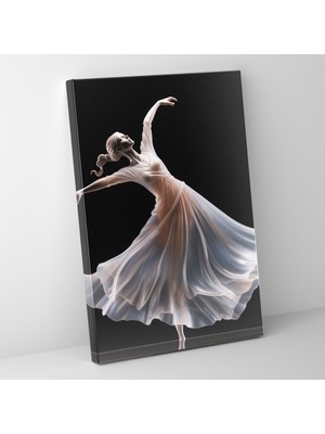 Popcas Gerçekçi Cam Heykel - Mat Bir Balerin Kanvas Tablo - Gerçekçi Cam Heykel Mat Kanvas Tablo Akıcı Hareket