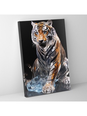 Popcas Gerçekçi Cam Heykel Kanvas Tablo - Gerçekçi Cam Heykel Kanvas Ev Dekorasyonu Vahşi Güzellik