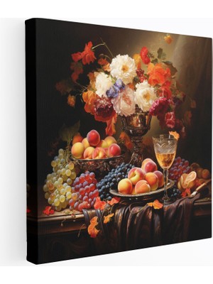 Popcas Rönesans Çiçekler ve Meyveler Kanvas Tablo