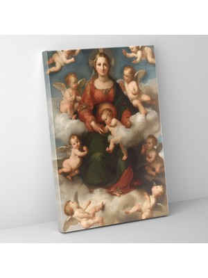 Popcas Raffaello Sanzio Tuval Duvar Sanatı Sistine Madonna Duvar Dekoru