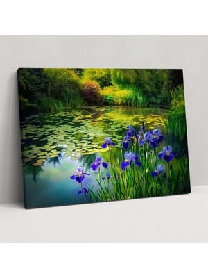 Popcas Huzurlu Bahçedeki Zambaklar Kanvas Tablo - Vincent Van Gogh Ev Dekorasyonu Duvar Dekorasyonu