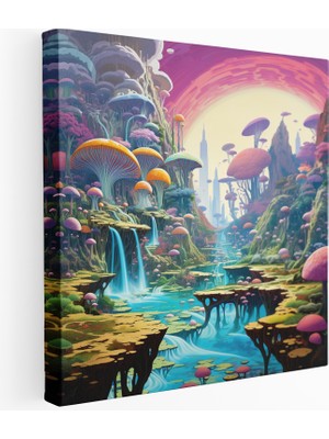 Popcas Psikedelik Manzara Kanvas Tablo Büyüleyici