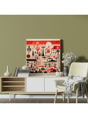 Popcas Güneybatı Kabile Dokuma - Güneybatı Yerli Amerikan Sembolleri Kabile Sembolleri Duvar Dekorasyonu