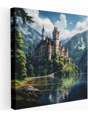 Popcas Romantik Kale Manzarası Duvar Sanatı - Kanvas Tablo