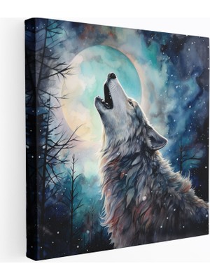 Popcas Doğal Yaşam Kanvas Tablo - Mistik Kurt Duvar Sanatı - Doğal Yaşam Ev Dekorasyonu Kanvas Duvar Dekorasyonu