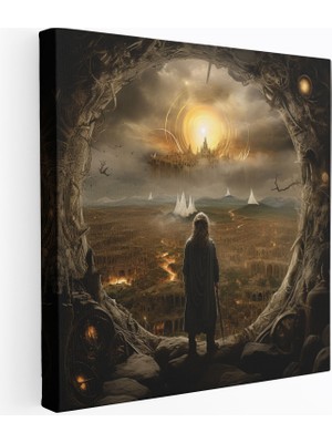 Popcas Yüzüklerin Efendisi Kanvas Tablo - Gerçeküstü Karışık Medya - Yüzüklerin Efendisi Hayal Gücü Duvar Dekorasyonu