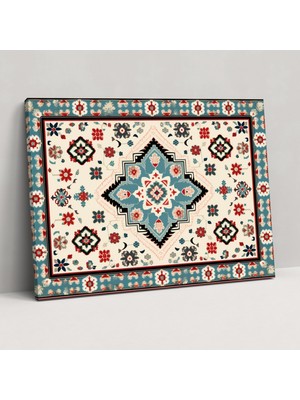 Popcas Türk Halı Desenli Modern Duvar Süsü - Türk Halısı Çağdaş Tasarım Kanvas Duvar Sanatı