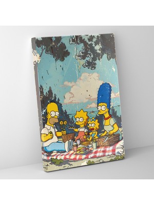 Popcas The Simpsons Retro Pop Art Kanvas Tablo - The Simpsons Simpson Ailesi Retro Pop Art