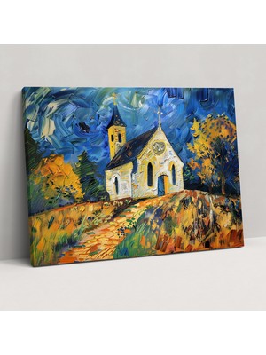 Popcas Vincent Van Gogh Auvers Kilisesi Duvar Sanatı - Kanvas Tablo