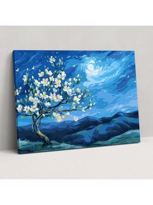 Popcas Badem Çiçeği Kanvas Tablo - Vincent Van Gogh Duvar Sanatı Kanvas