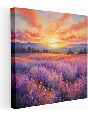 Popcas Dünyanın En Güzel Manzaraları - Lavanta Tarlası Kanvas Tablo - Dünyanın En Güzel Manzaraları Kanvas Tablo Suluboya Duvar Dekorasyonu