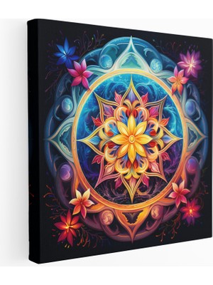 Popcas Mistik Meditasyonlar Psikedelik Mandala Kanvas Tablo