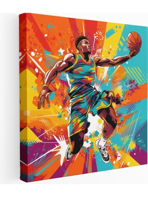 Popcas Pop Art Basketbol Oyuncusu Kanvas Tablo