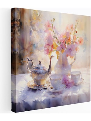 Popcas Empresyonist Çay Takımı Kanvas Tablo - Natürmort