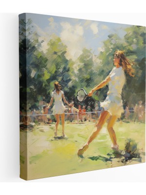 Popcas Empresyonist Tenis Kanvas Tablo: Oyunbaz Ralliler
