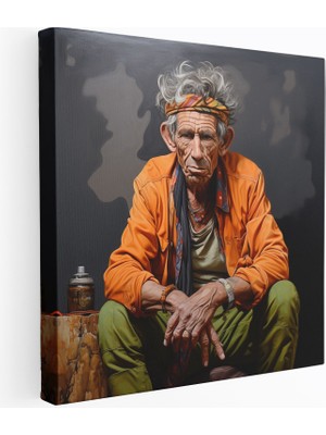 Popcas Rolling Stones Kanvas Tablo Gerçekçi Yağlı Boya Ev Dekorasyonu