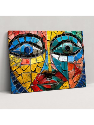 Popcas Pablo Picasso Kanvas Tablo Duvar Sanatı Renkli Tasarım
