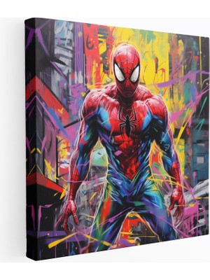 Popcas Spiderman Duvar Sanatı - Grafiti Tarzı Ev Dekorasyonu Duvar Dekorasyonu