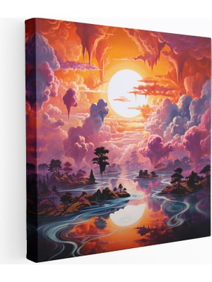 Popcas Dünyanın En Güzel Manzaraları - Sürreal Yüzen Adalar Kanvas Tablo - Dünyanın En Güzel Manzaraları Duvar Sanatı Dünyanın En Güzel Manzaraları Duvar Dekorasyonu