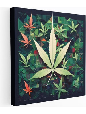 Popcas Geometrik Kenevir Sembolleri Kanvas Tablo - Duvar Dekorasyonu Kanvas Duvar Sanatı