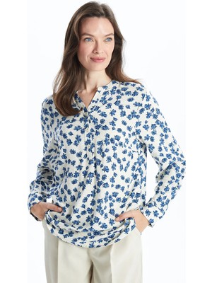 Lc Waikiki Yeni Sezon Kaçık Yaka Desenli Kadın Bluz