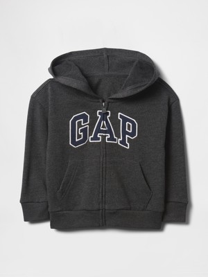 Gap Erkek Bebek Koyu Gri Gap Logo Relaxed Fermuarlı Sweatshirt