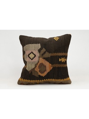 Kilim Wholesale El Yapımı Kilimden Yapılmış Vintage Kırlent Kılıfı, Yün, 40X40 cm