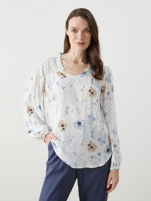 Lc Waikiki Yeni Sezon Regular Fit Fırfırlı Çiçekli Kadın Bluz