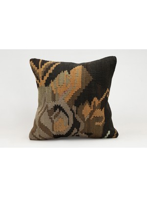 Kilim Wholesale El Yapımı Kilimden Yapılmış Vintage Kırlent Kılıfı, Yün, 40X40 cm