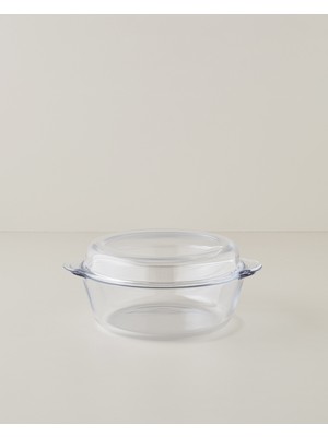 English Home Bake&serve Cam Kapaklı Fırın Kabı 26X22 cm Şeffaf