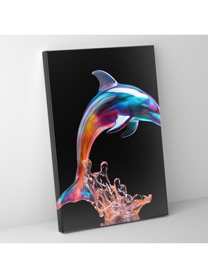 Popcas Esprili Cam Heykel Yunus Kanvas Tablo - Gerçekçi Cam Heykel Ev Dekorasyonu Duvar Sanatı