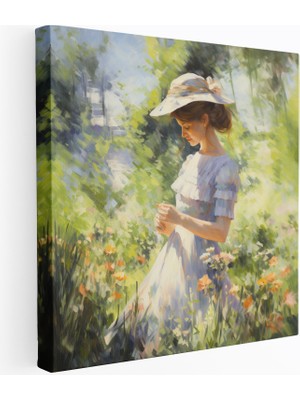 Popcas Kadın Kanvas Tablo: Güneşli Bahçe - Ev Dekorasyonu Için Kadın