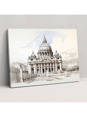 Popcas Vatikan Duvar Dekorasyonu Kanvas Tablo - Vatikan Detaylı Işçilik Hassaslık